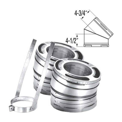 6" DuraPlus 30 Degree Stainless Steel Elbow Kit - 6DP-E30SS