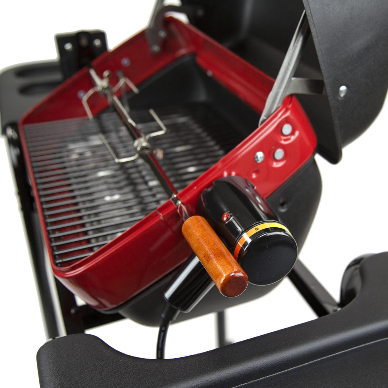 Americana 3-Zone Cart Electric Grill with Polymer Side Tables & Rotisserie - 9359U8.181