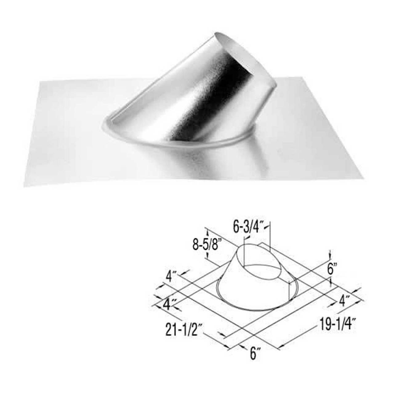 4" x 6 5/8" DirectVent Pro Steep Roof Flashing - 46DVA-F12