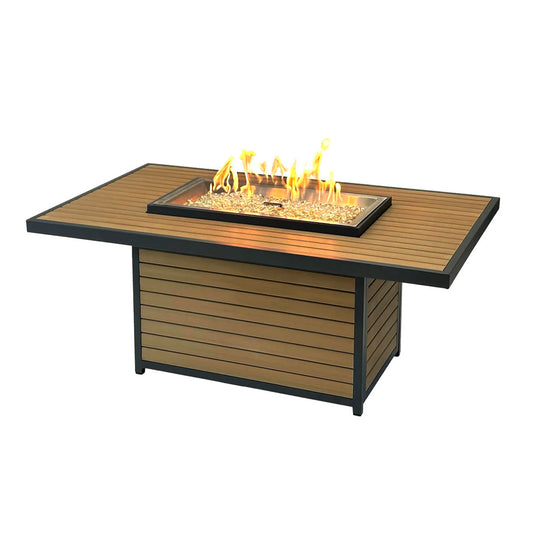 Outdoor Greatroom Kenwood and Brooks Rectangular Chat Height Gas Fire Pit Table