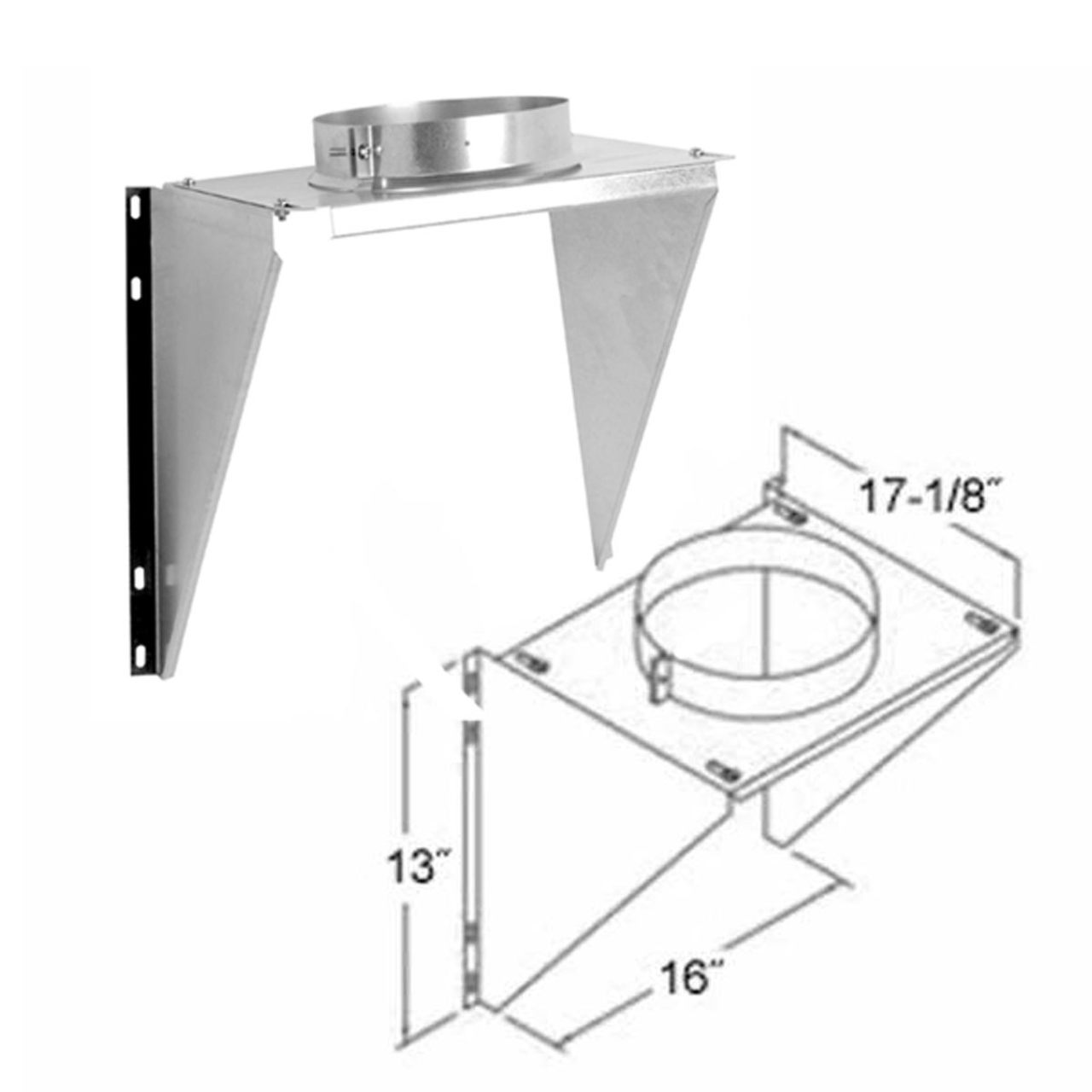 8" SuperPro Adjustable Intermediate Wall Support - JSC8AIWS