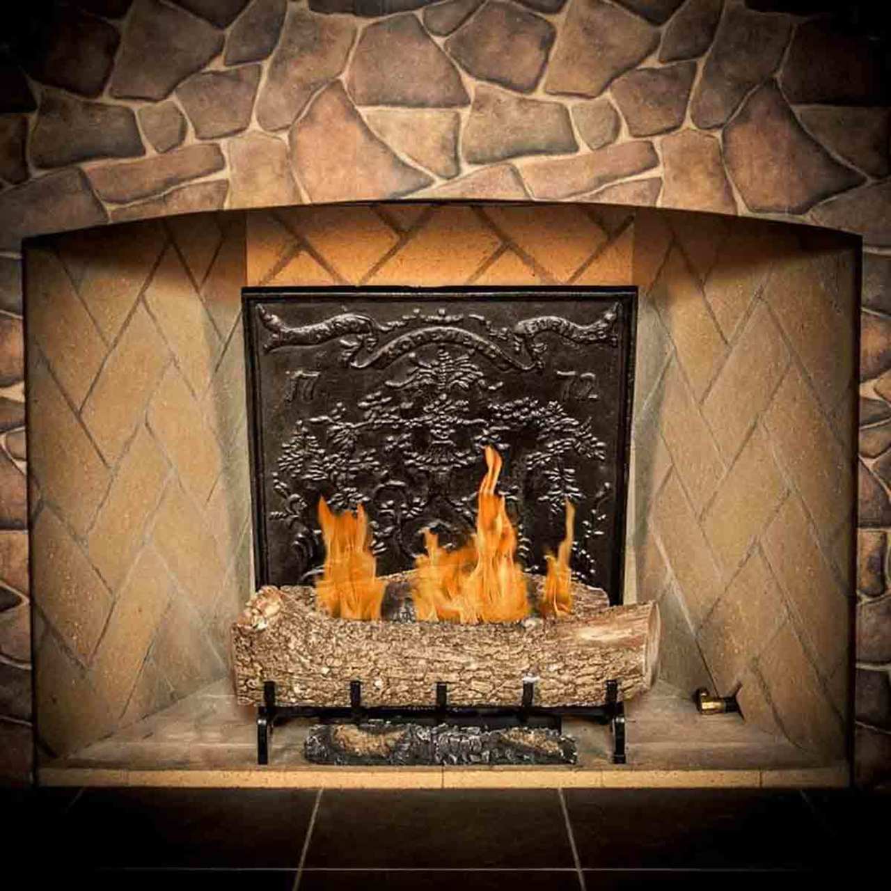 Hopewell Cast Iron Fireback - 23" H x 23" W