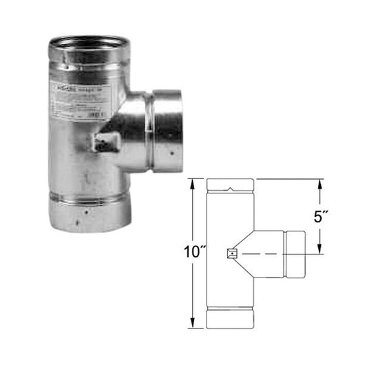 4" Selkirk VP Pellet Vent Pipe Tee with Tee Cap - 4VP-TS