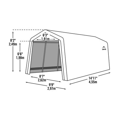 AutoShelter 10 x 15 Tan Garage
