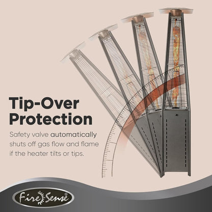 Fire Sense Square Pyramid Flame Patio Heater in Hammered Platinum - 64381
