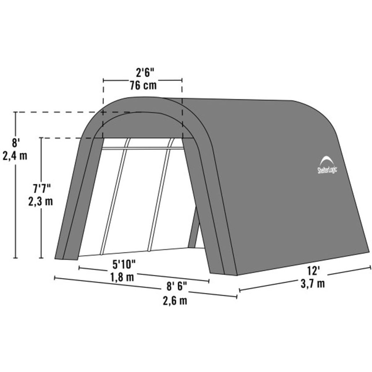 ShelterCoat 8' x 12' Wind & Snow Rated Garage  - Gray