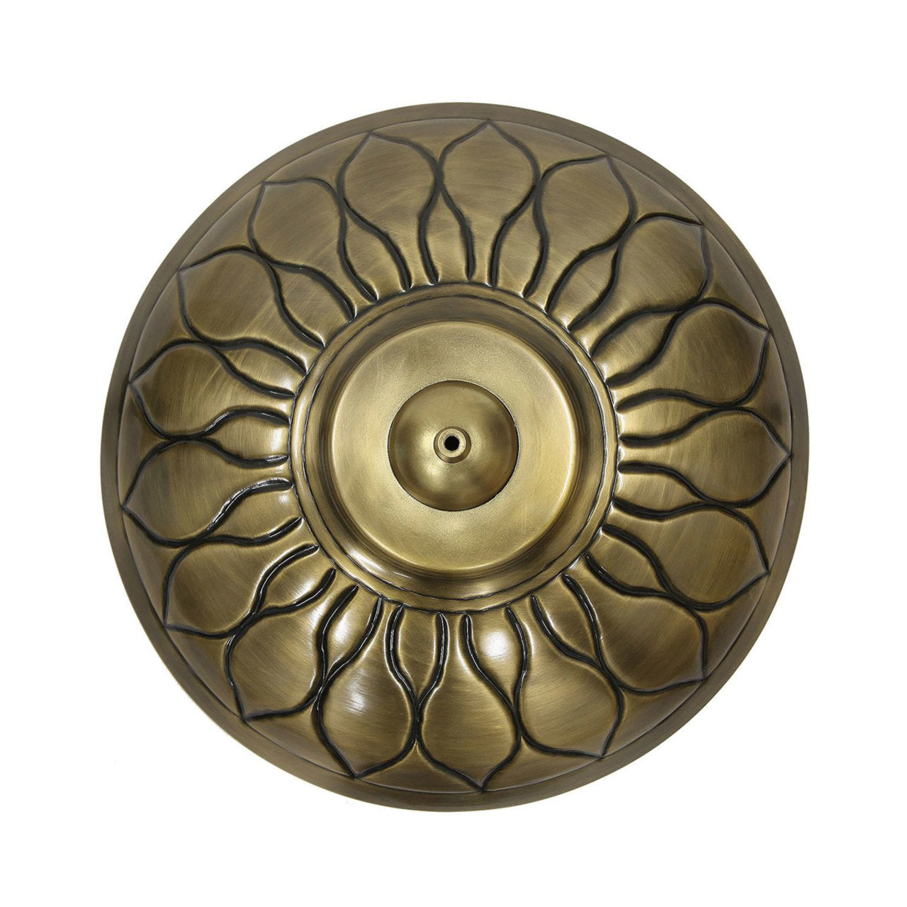 16" Red African Daisy Birdbath in Copper Finish with Stake