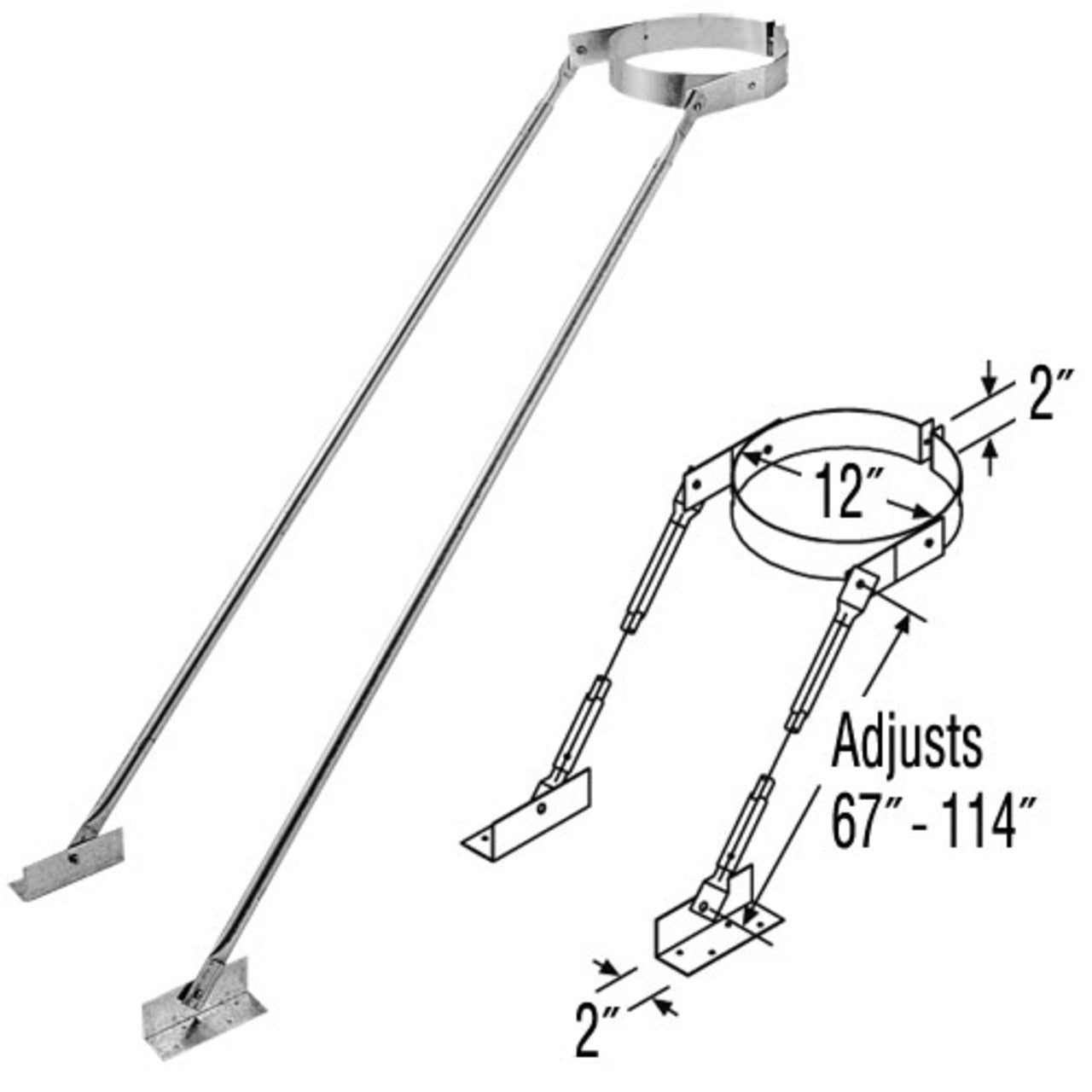 8" DuraPlus Extended Roof Bracket - 8DP-XRB