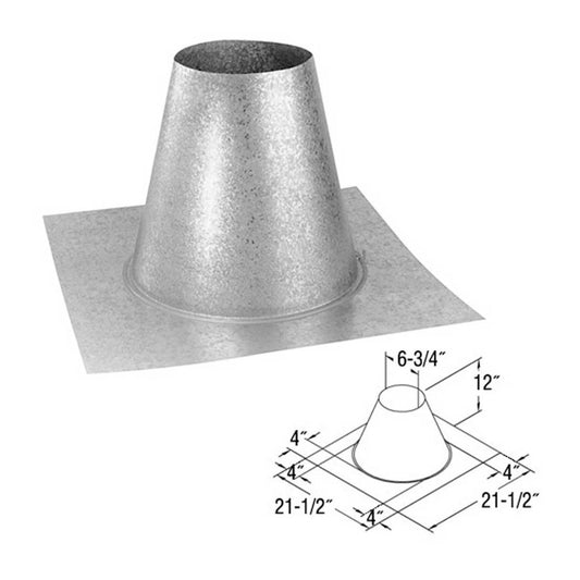 4" x 6 5/8" DirectVent Pro Flat Roof Flashing - 46DVA-FF