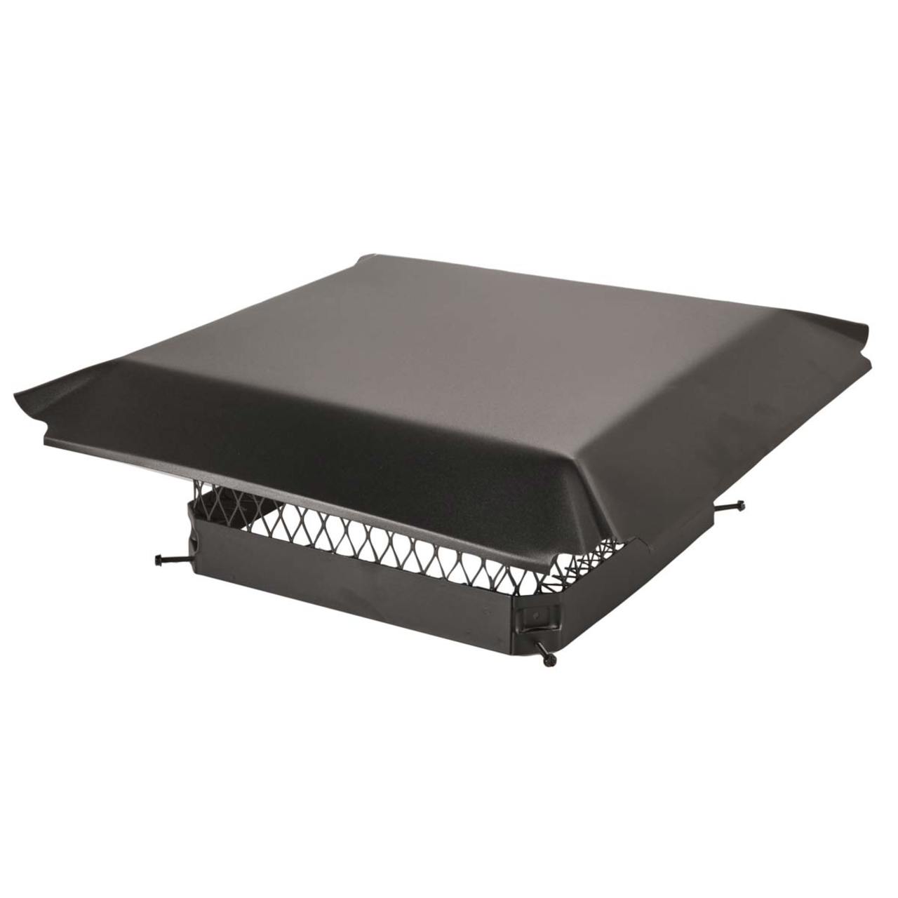15" x 15" Black Galvanized Single Flue Chimney Cap-3/4" Mesh
