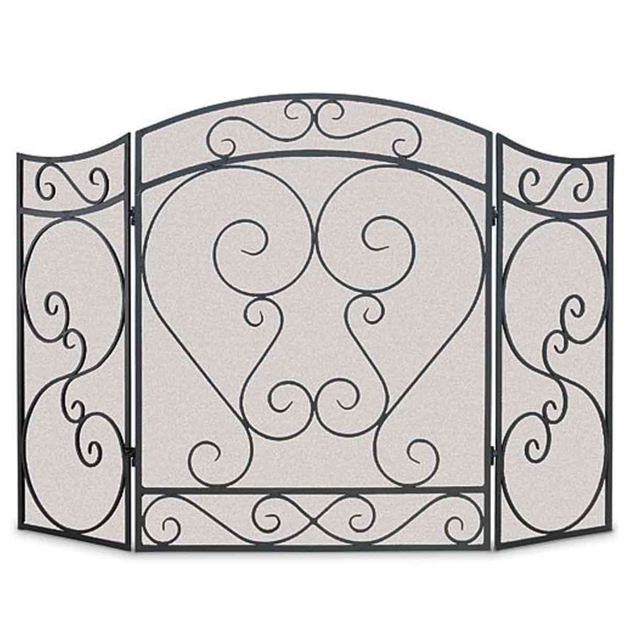 Pilgrim Country Scroll Folding Fireplace Screen - Black