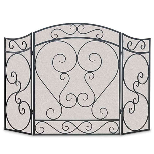 Pilgrim Country Scroll Folding Fireplace Screen - Black