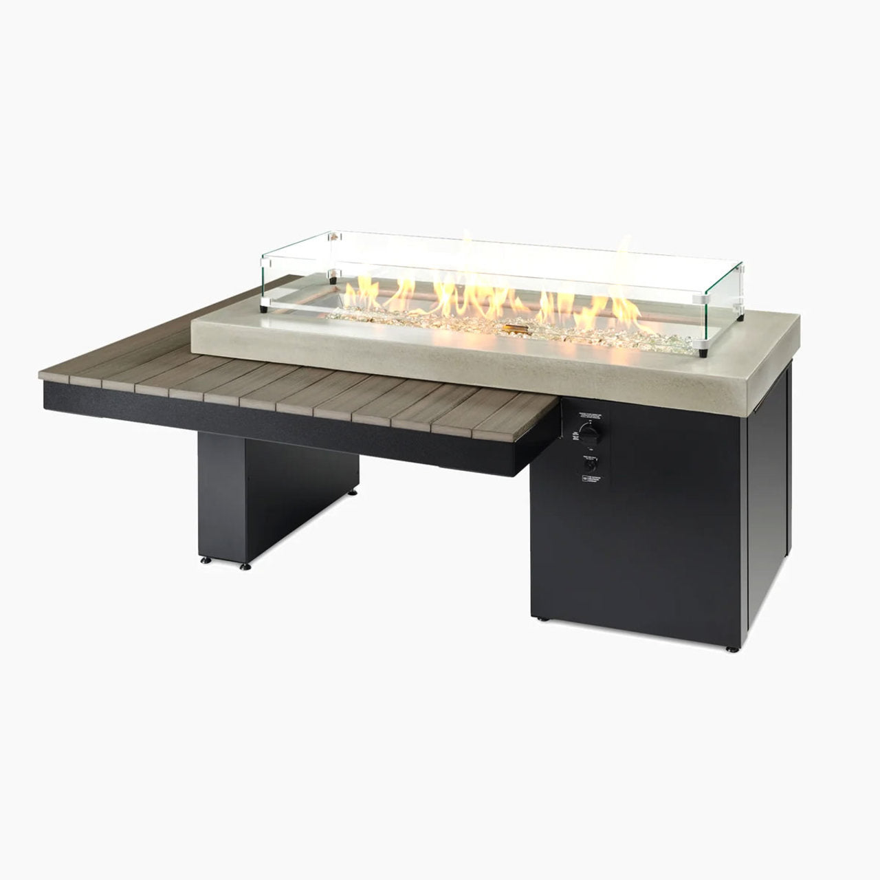 Outdoor Greatroom 64.5" Uptown Linear Fire Pit Table - Black/Coastal Grey - UPT-1242