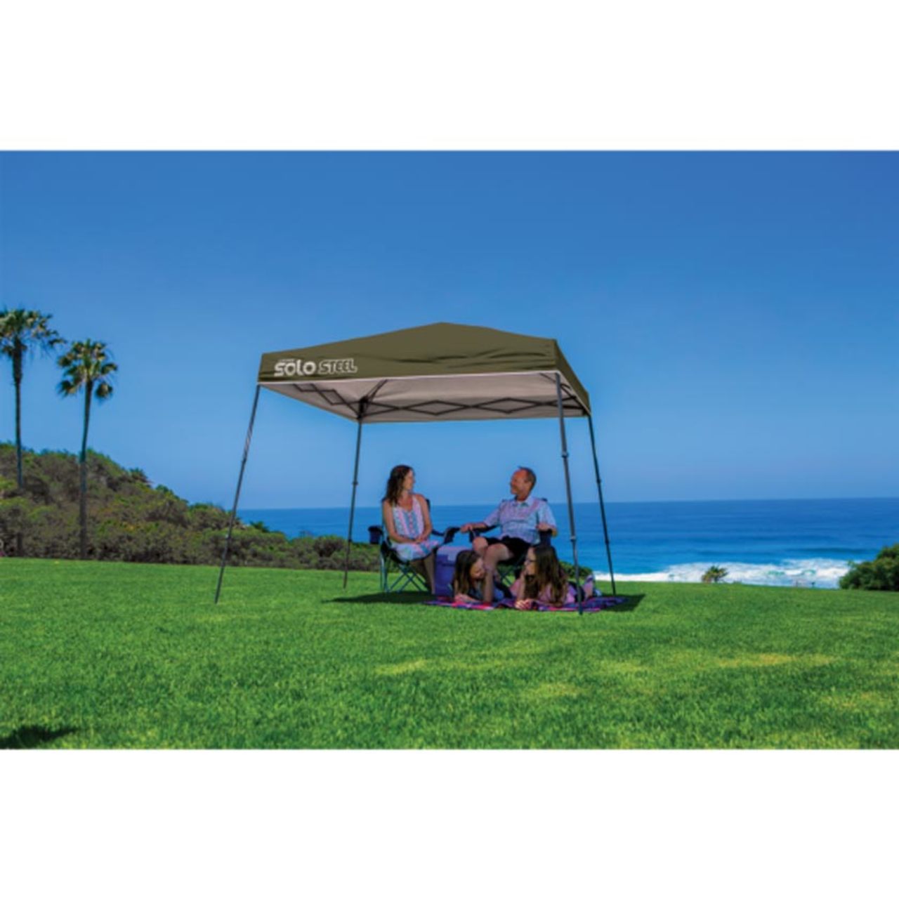 Solo Steel 50 9' x 9' Slant Leg Canopy - Olive