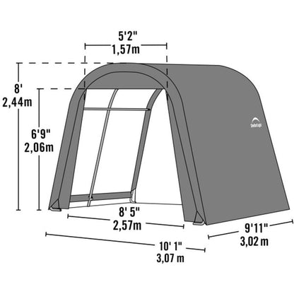 Roundtop 10 x 10 x 8 Shed-in-a-Box - Gray