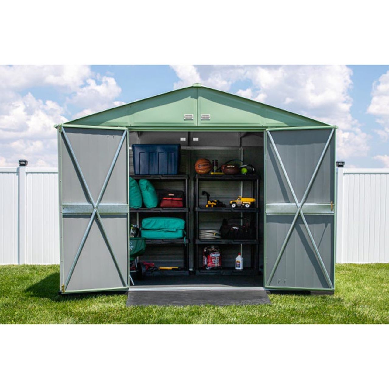 Arrow Select 10' x 8' Steel Storage Shed - Sage Green