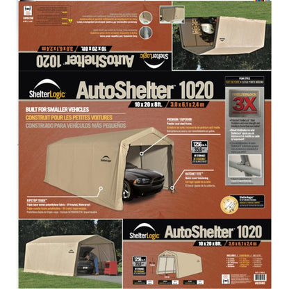 AutoShelter 10 x 20 Tan Garage