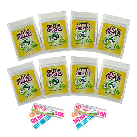 Skeeter Stickers & Magic Itch Relief Mosquito Repellent Ultimate Protection Bundle - 10 Pack
