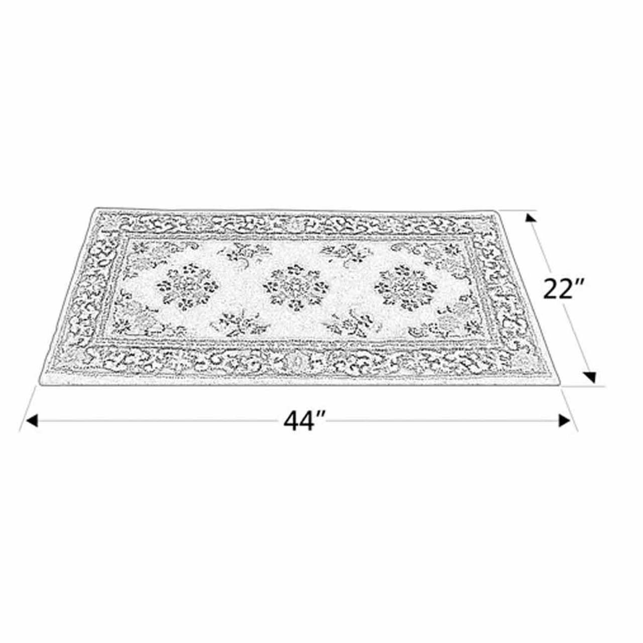 44" Rectangle Burgundy Oriental Fireplace Rug