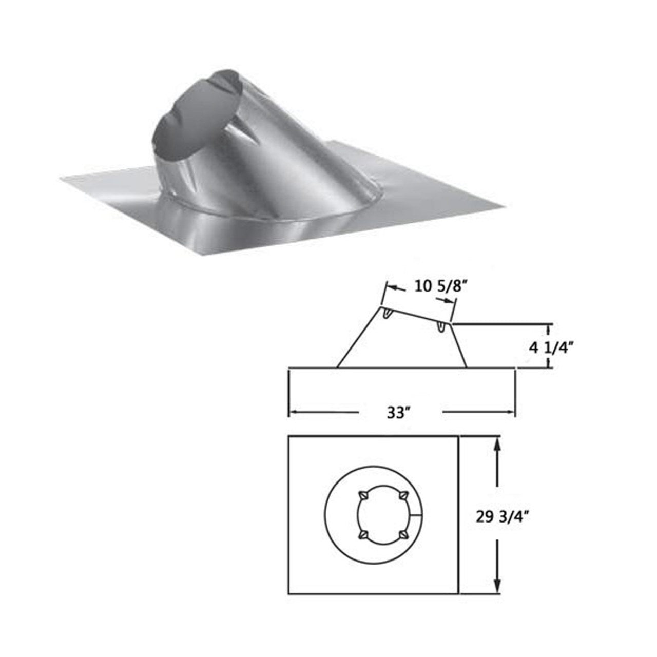6" DuraPlus 7/12 - 12/12 Roof Flashing - 6DP-F12