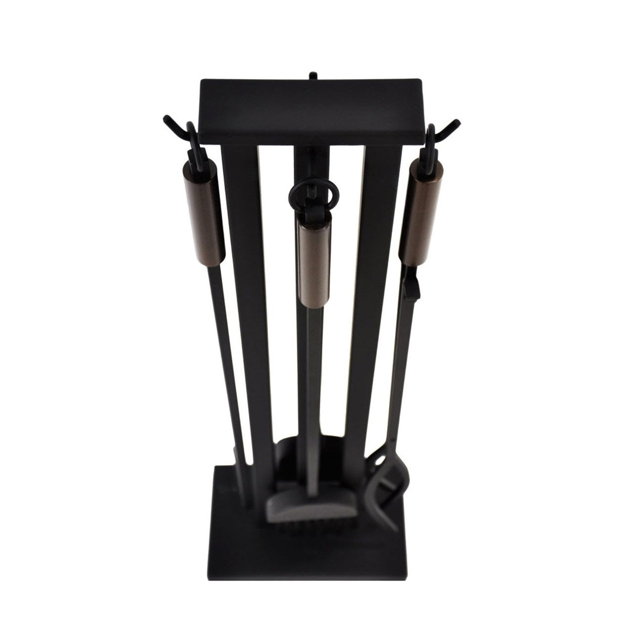 Pilgrim 5 Piece Matte Black Contemporary Tool Set - Burnished Bronze Handles