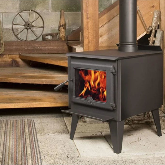 True North 22" Metallic Black Wood Burning Stove With Legs - TN20.LEGB