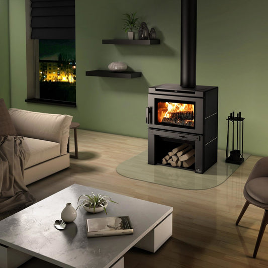 Osburn Matrix Black Wood Stove with Blower. Heats Up to 2,100 sq ft - OB02032