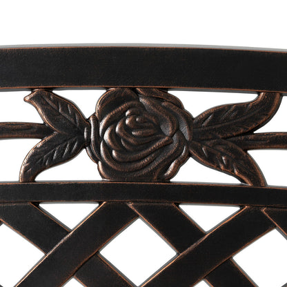 Scarlet Aluminum Patio Bench In Antique Bronze