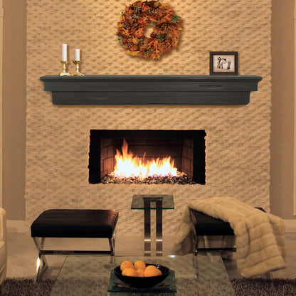 48" Celeste Fireplace Shelf by Pearl Mantels - Espresso Distressed Finish