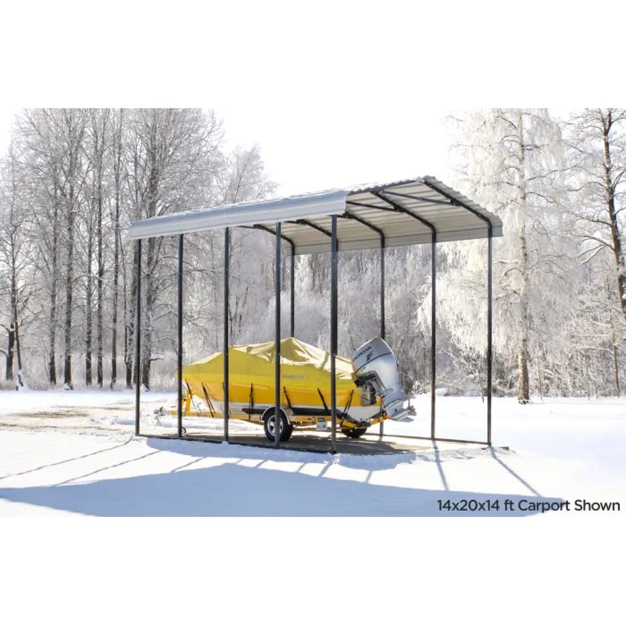 Arrow Carport 14 x 20 x 14 Ft. - Charcoal