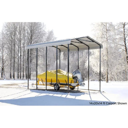 Arrow Carport 14 x 20 x 14 Ft. - Charcoal