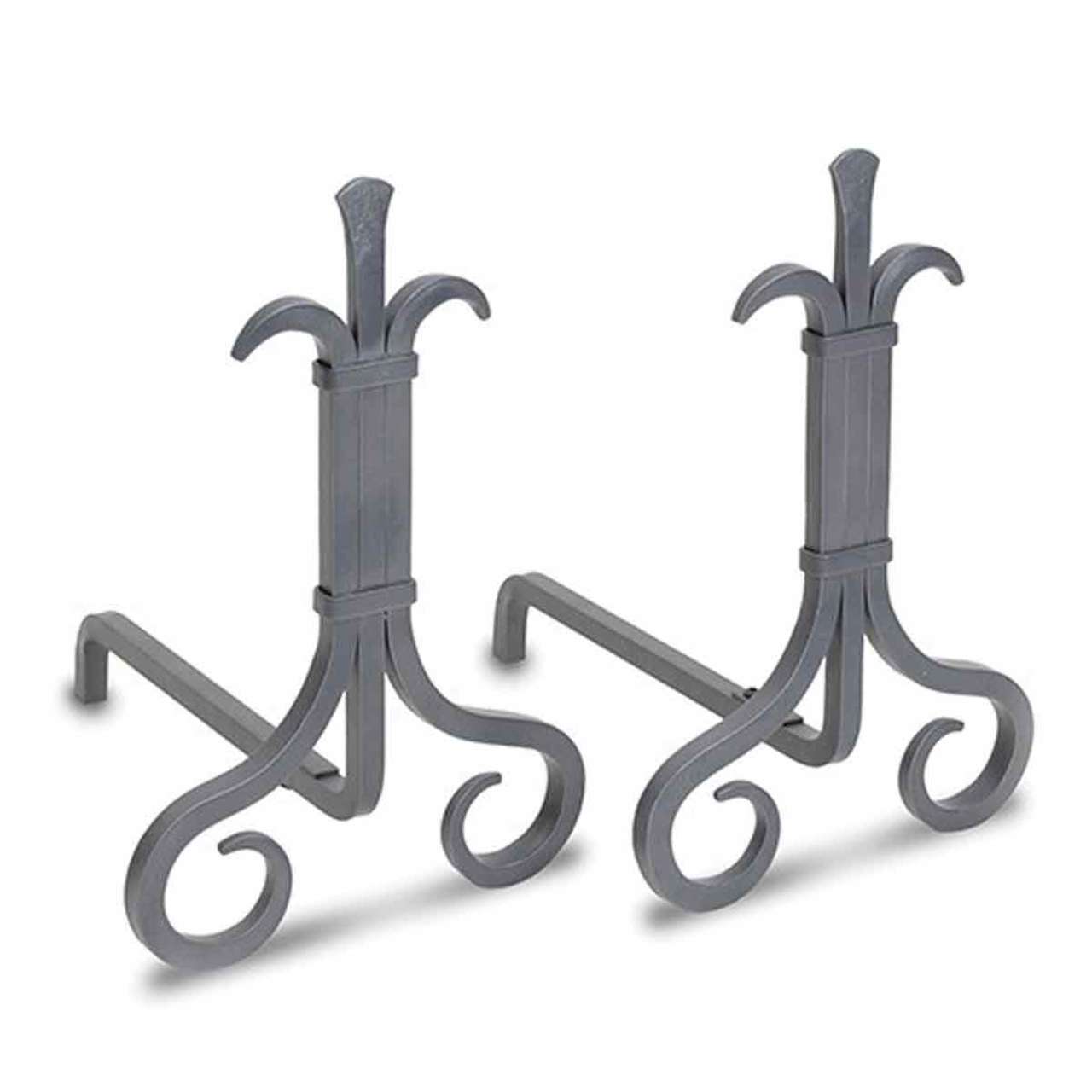 Pilgrim Natural Iron Grand Forge Fireplace Andirons