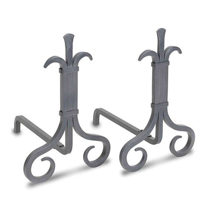 Pilgrim Natural Iron Grand Forge Fireplace Andirons