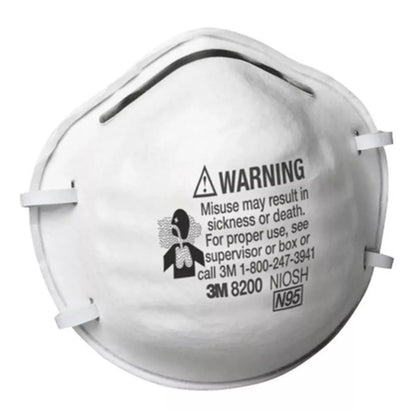 3M N95 Particulate Respirator USA Made, 8200, White