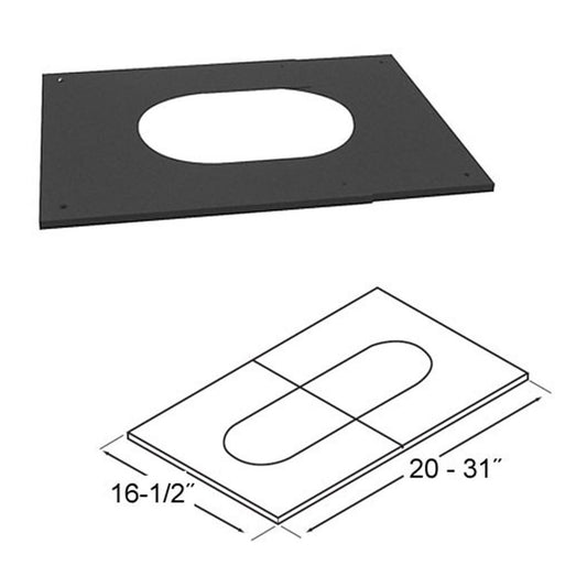 6" Selkirk Adjustable Pitched Ceiling Plate - 206512