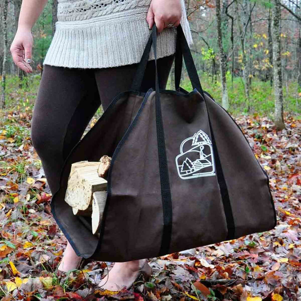 Brown Firewood Carrier with Black Trim
