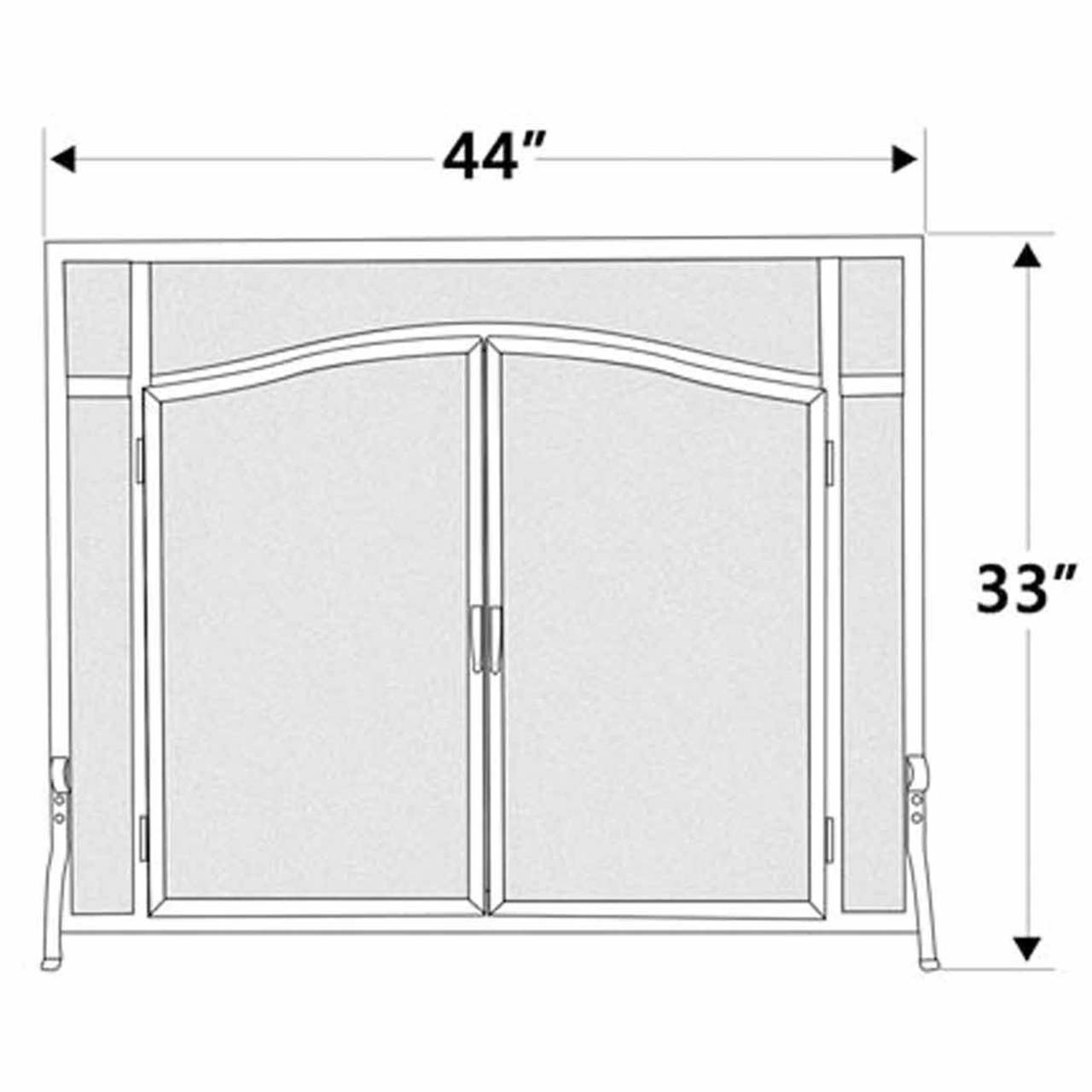 Pilgrim Forged Iron Arched Door Screen - Black