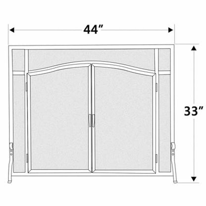 Pilgrim Forged Iron Arched Door Screen - Black