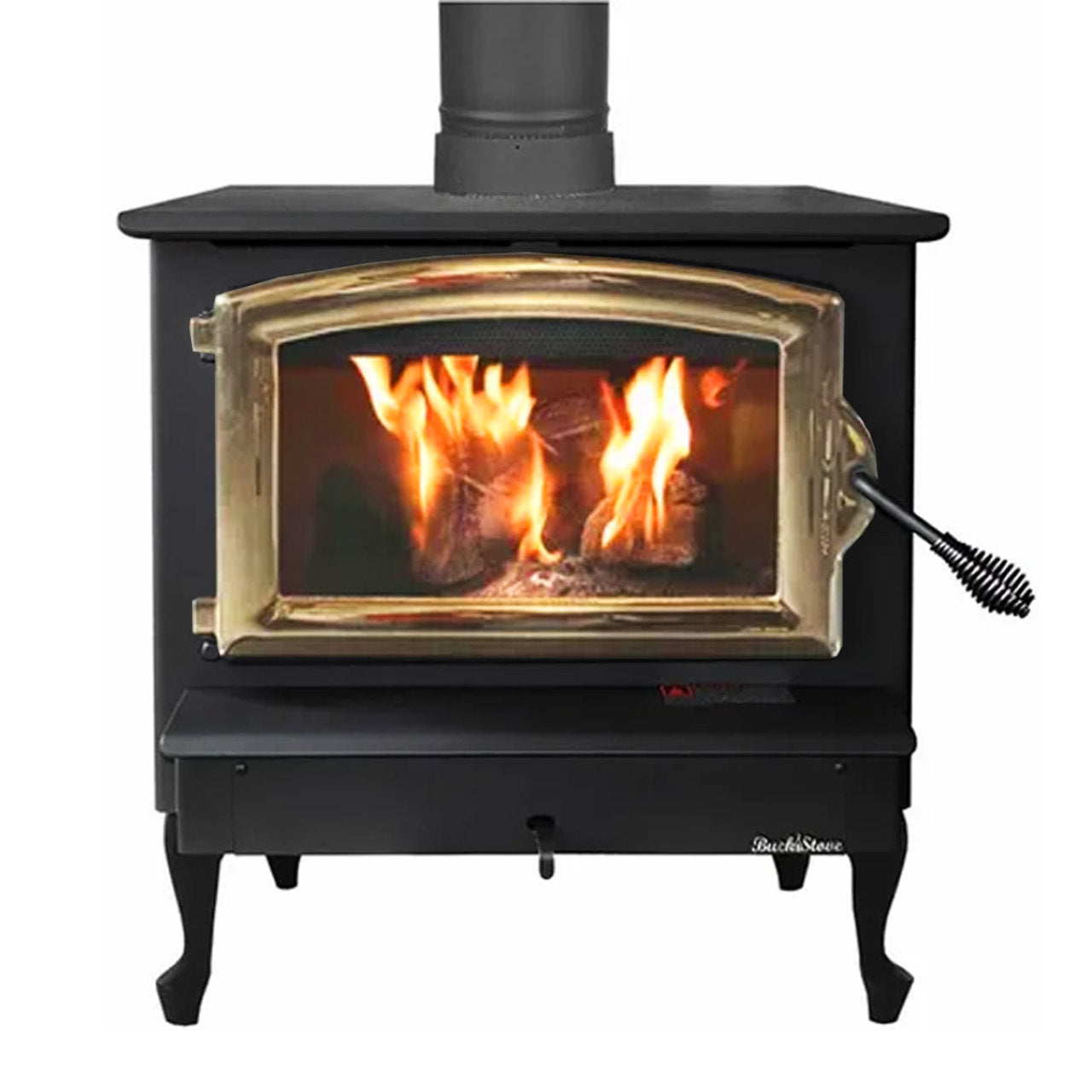Black Wood Stove with Gold Door - Model 21