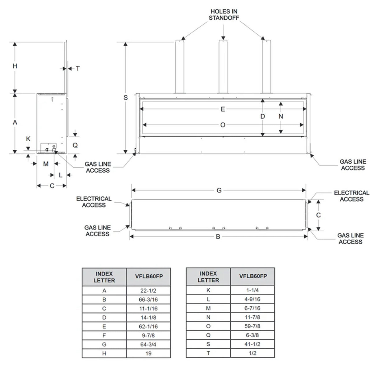 Empire 60" Boulevard Linear Fireplace - LP - VFLB60FP90P
