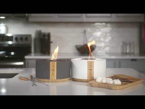 Deluxe S'mores Roaster Fire Bowl Set - White