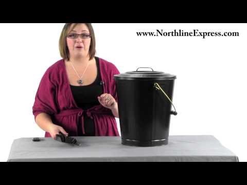 Black Fireplace Ash Container and Shovel Set
