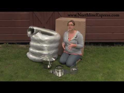 4" x 25' Lifetime Chimney Single-Wall Liner Kit with Stove Adapter