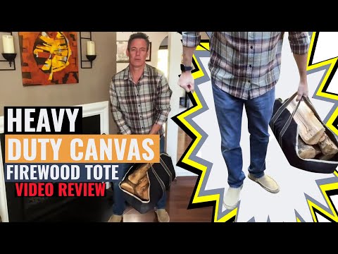 WoodEze Heavy Duty Canvas Firewood Tote - Black