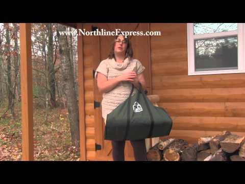 Green Firewood Carrier with Black Trim