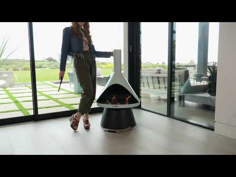 Lloyd Gel Fuel Free Standing Fireplace in Sunkissed Orange
