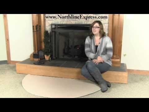 5' Half Round Tan Guardian Fireplace Rug