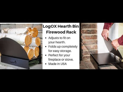 LogOx Black Hearth Bin Firewood Rack