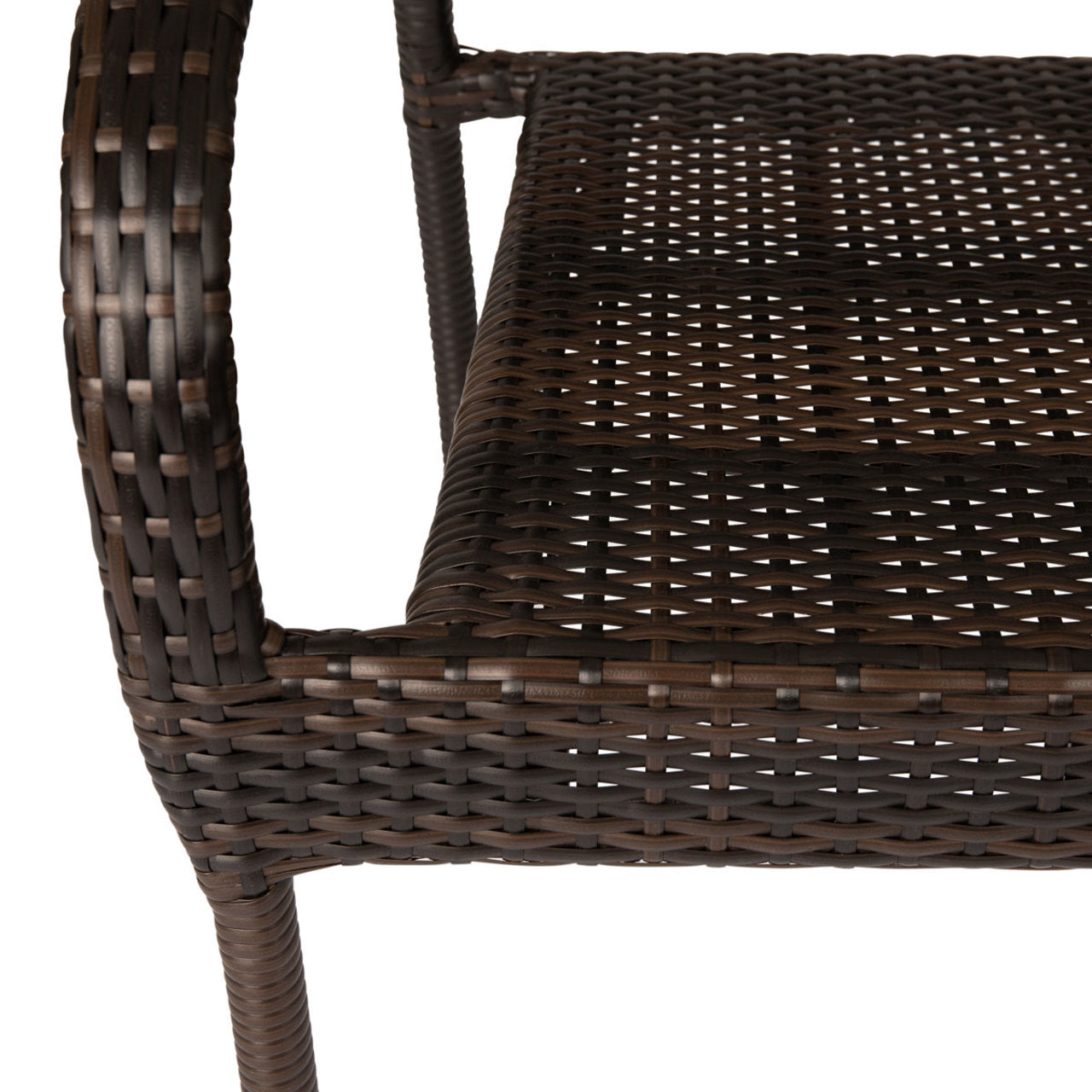 Rhodos CafÃ© Stacking Chair In Mocha All-Weather Wicker - 4 Piece Set