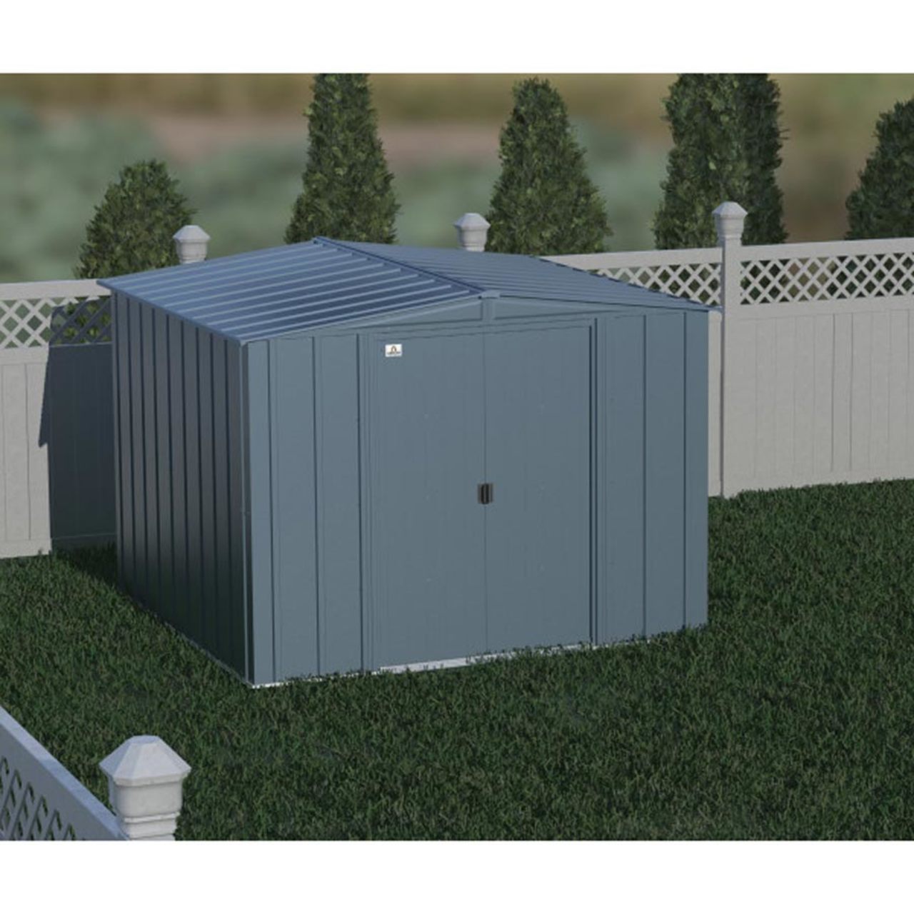 Arrow Classic Steel Storage Shed 8' x 8' Blue Gray